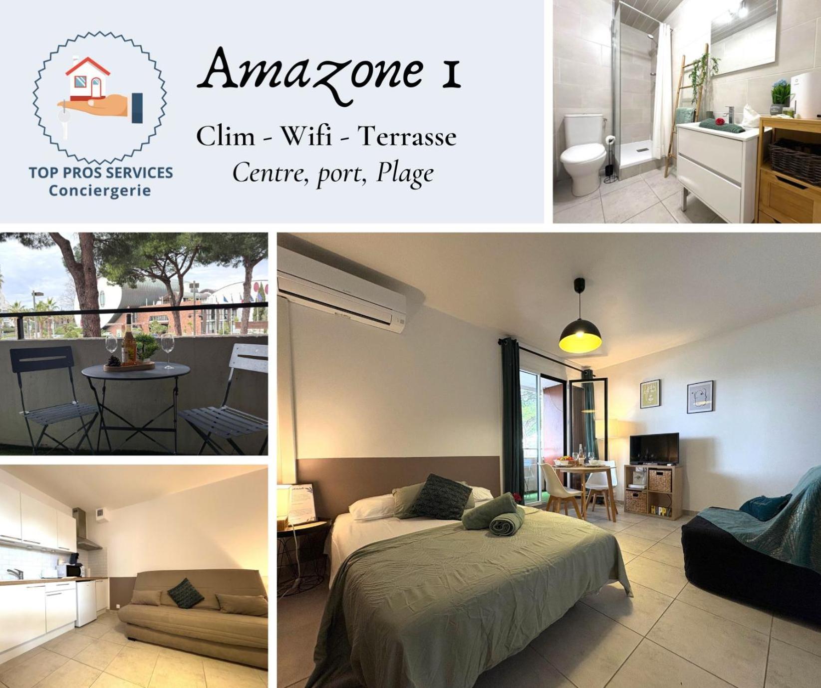 L'Amazone Studio Plein Centre Plages A 2Min Clim Wifi Sur Le Port - Top Prosconciergerie- La Grande Motte Ngoại thất bức ảnh